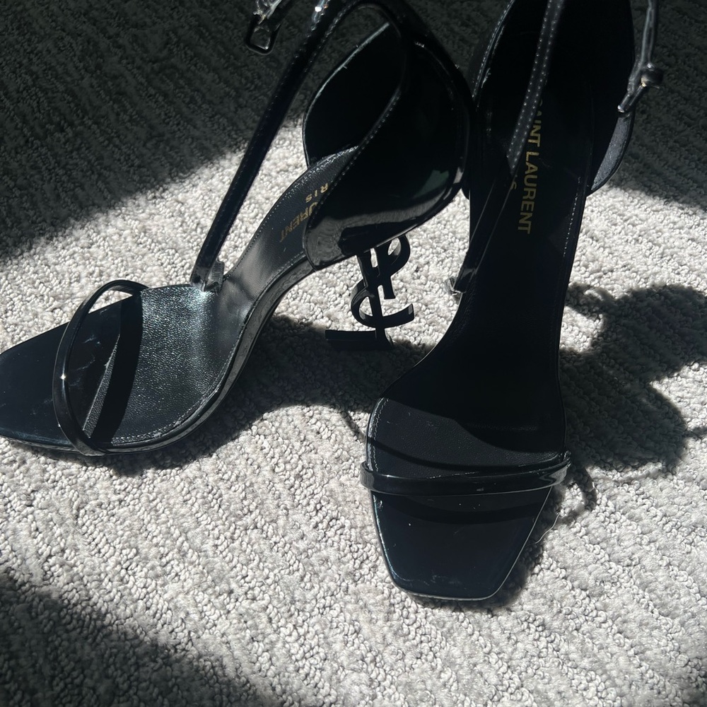 Saint Laurent Black Strappy Heels